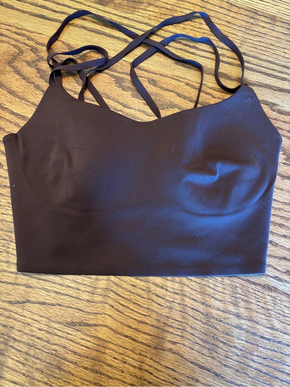 aerie Strappy Seamless Crop Bralette - Chocolate Brown